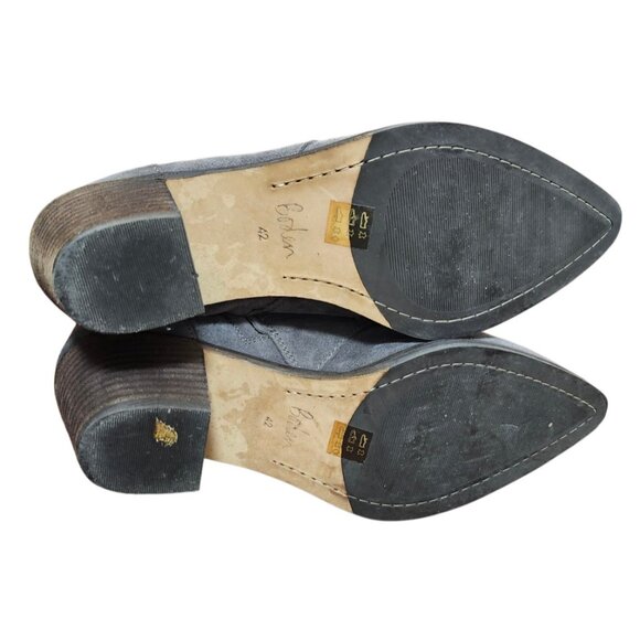 Boden Women’s Gray Suede Ankle Boots Size EU 42 Gold Buckle Strap - Picture 12 of 12